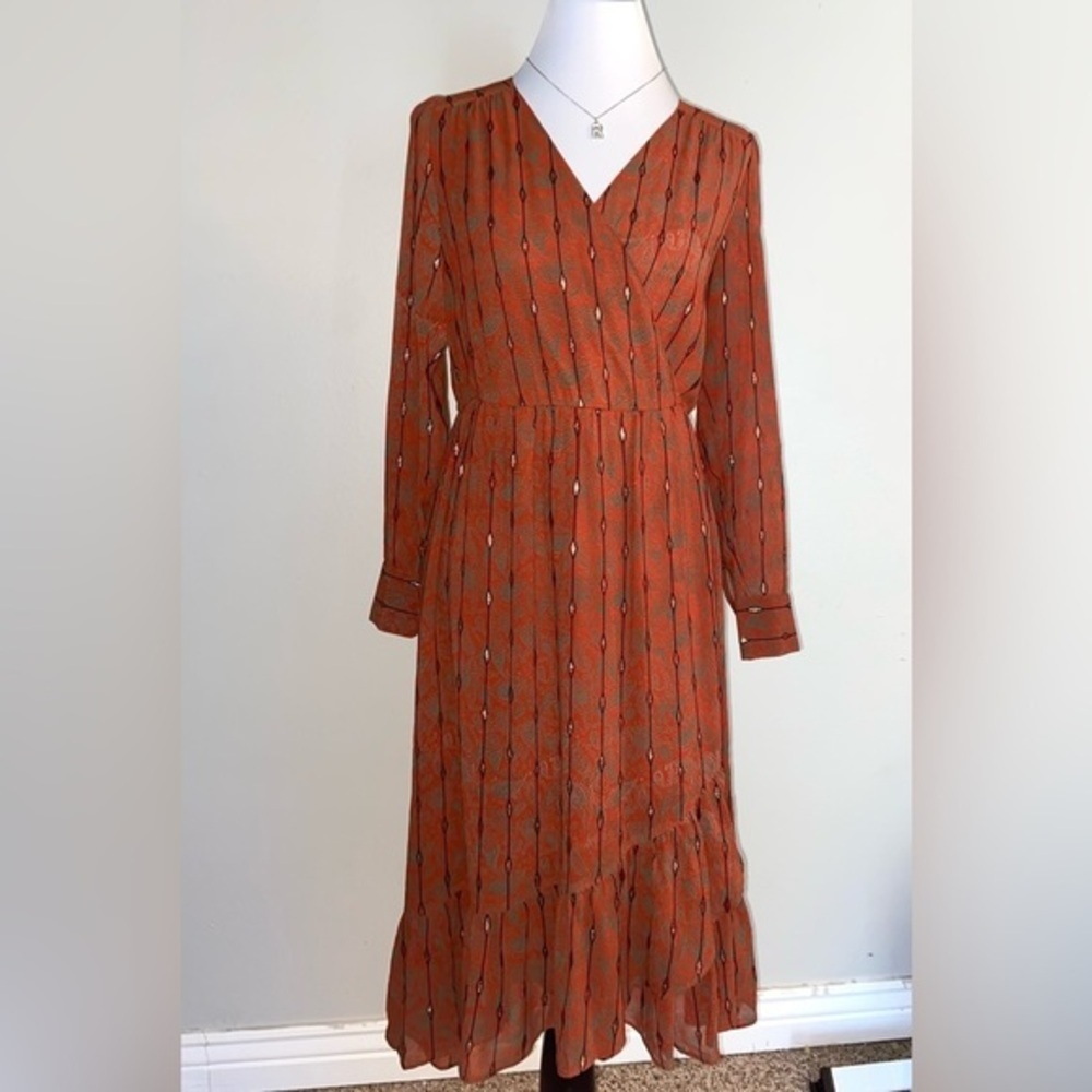 ⚫️ ANTHROPOLOGIE | SEE U SOON rust brown boho maxi dress​​​